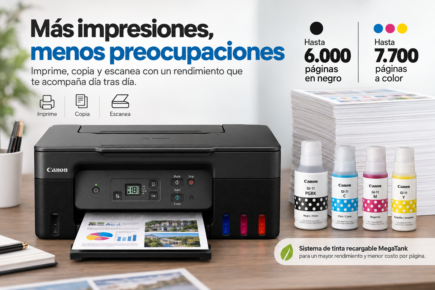 Canon PIXMA G2170 Multifuncional, Carga Continua, MegaTank