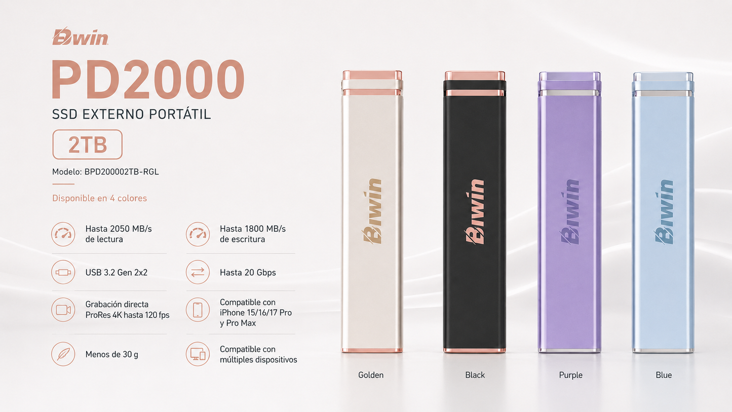 SSD externo portátil BIWIN PD2000