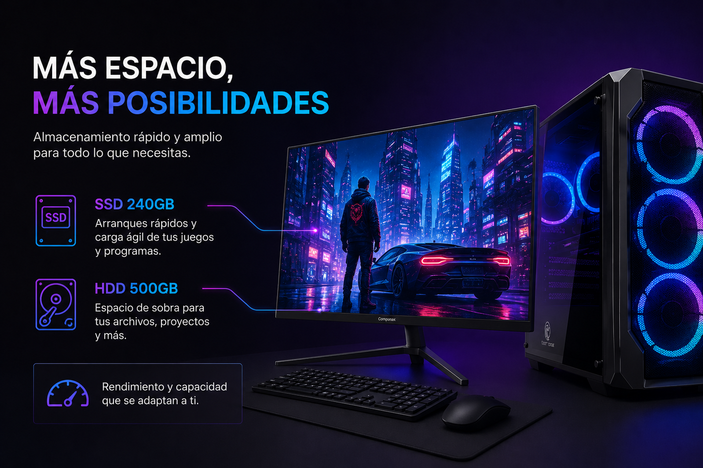 PC Gamer completo con procesador AMD Ryzen 5 5600GT - 120Hz - M.2 - Gamer Gaming
