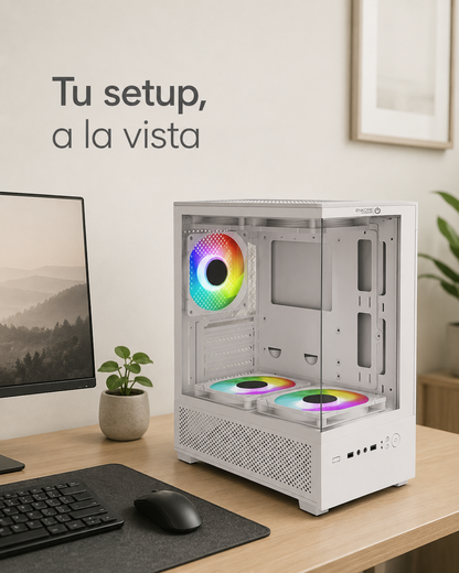 Gabinete Gamer Snow Megalon blanco