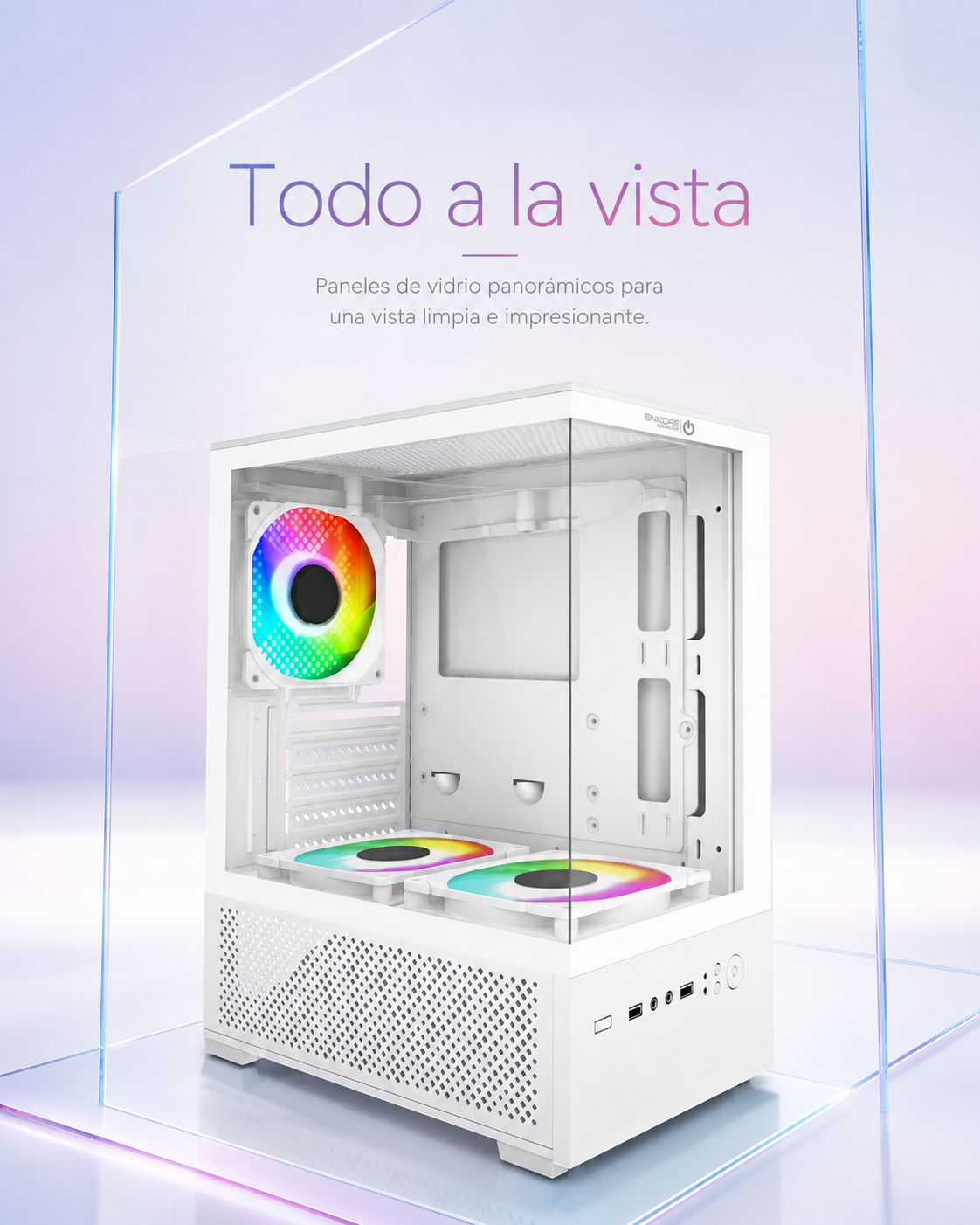 Gabinete Gamer Snow Megalon blanco