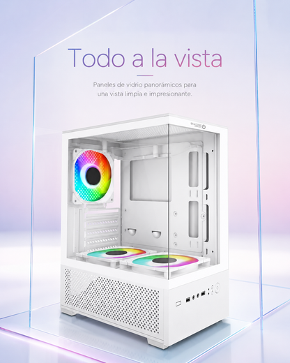 Gabinete Gamer Snow Megalon blanco
