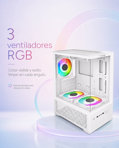 Gabinete Gamer Snow Megalon blanco