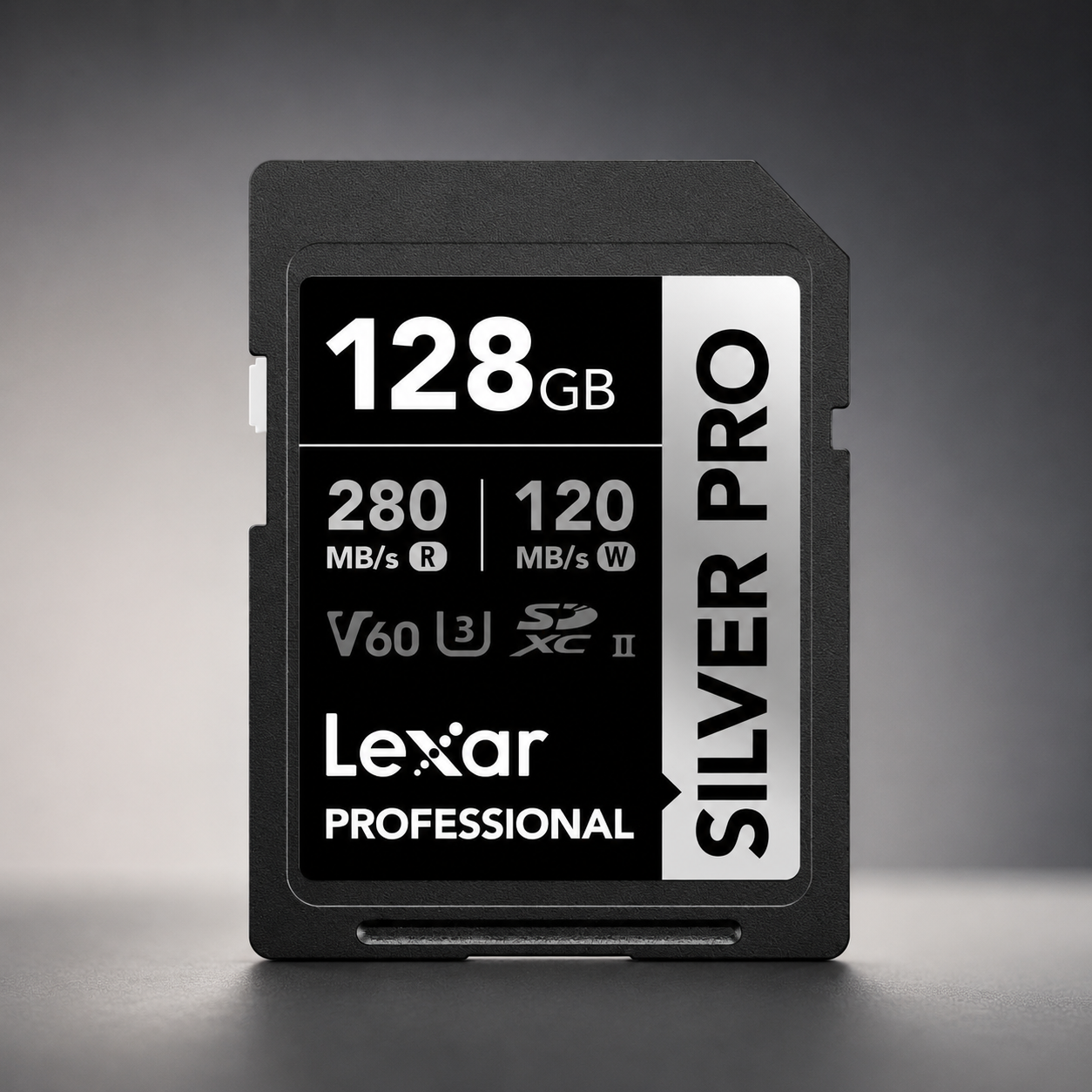 Lexar® Professional SILVER PRO SDXC™ UHS-II Card / V60 up to 280MB/s read, up to 120MB/s write 128GB