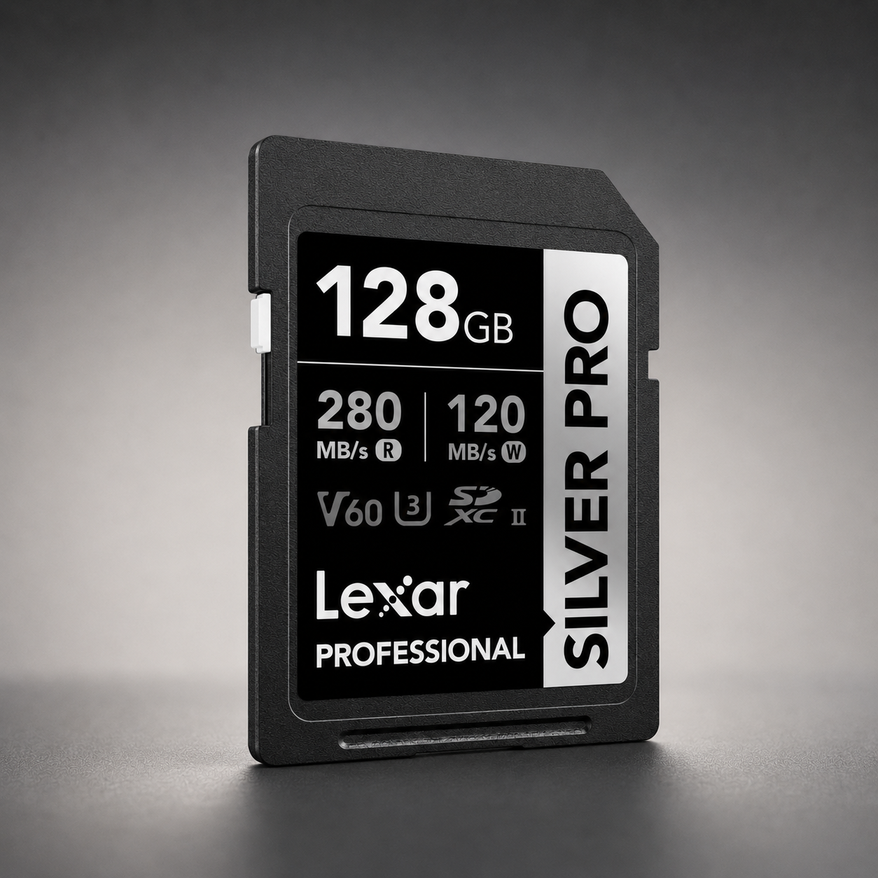 Lexar® Professional SILVER PRO SDXC™ UHS-II Card / V60 up to 280MB/s read, up to 120MB/s write 128GB