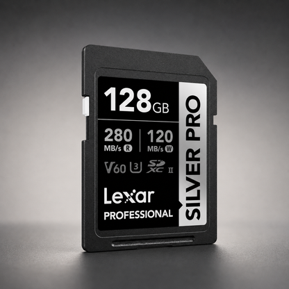 Lexar® Professional SILVER PRO SDXC™ UHS-II Card / V60 up to 280MB/s read, up to 120MB/s write 128GB
