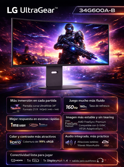 Monitor Gaming LG UltraGear 34G600A-B