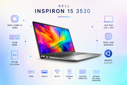 DELL INSPIRON 15 3530 - INTEL CORE I5 1334U - 8GB DDR4 - 512GB SSD