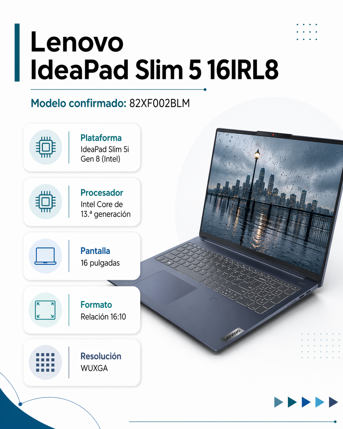 LENOVO SLIM 5 16IRL8 - INTEL CORE I7 13620H - 16GB LPDDR5 - 512GB SSD