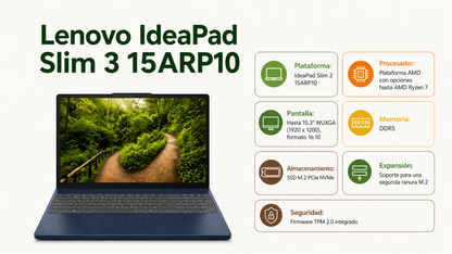 LENOVO SLIM 3 15ARP10 - AMD RYZEN 7 7735HS - 24GB DDR5 - 512GB SSD