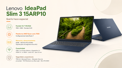 LENOVO SLIM 3 15ARP10 - AMD RYZEN 7 7735HS - 24GB DDR5 - 512GB SSD