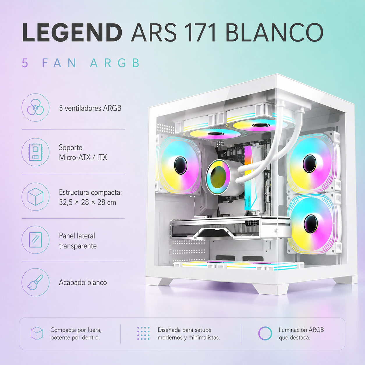 LEGEND ARS 171 Blanco 5 Fan ARGB