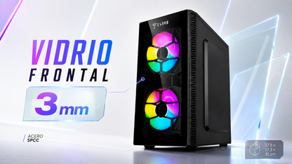 Gabinete gamer Kaesar Vidro de formato Mid Tower compacto