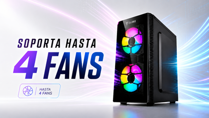 Gabinete gamer Kaesar Vidro de formato Mid Tower compacto