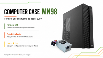 Gabinete COMPUTER CASE MN98 en formato SFF/slim