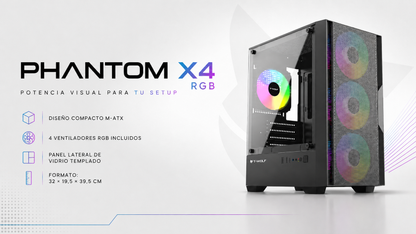 Gabinete PHANTOM X4 RGB compacto