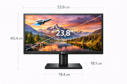 Monitor LG 24" Pulgadas 24U411A FHD Plano Negro