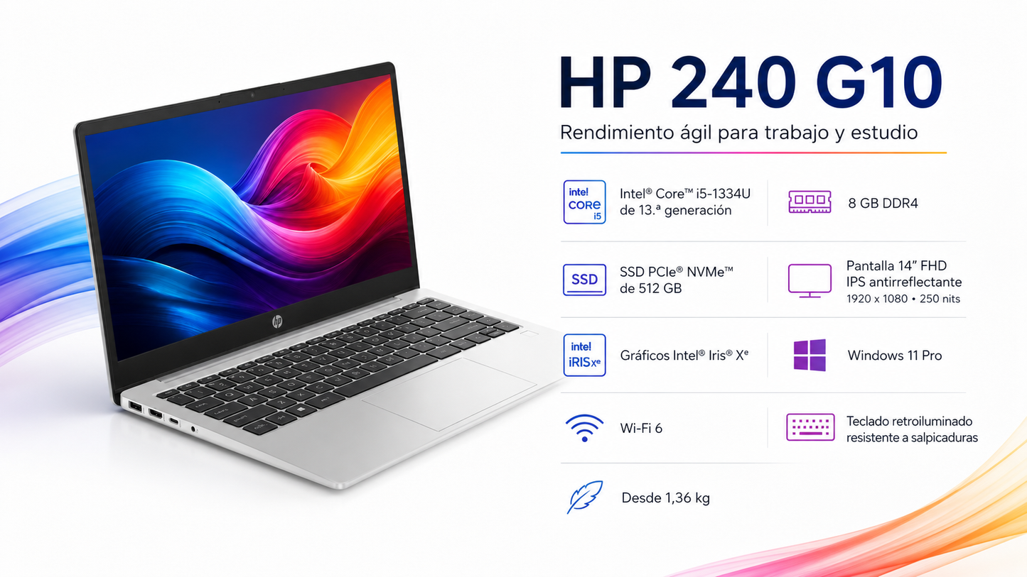 Portátil HP 240 G10 de 14"