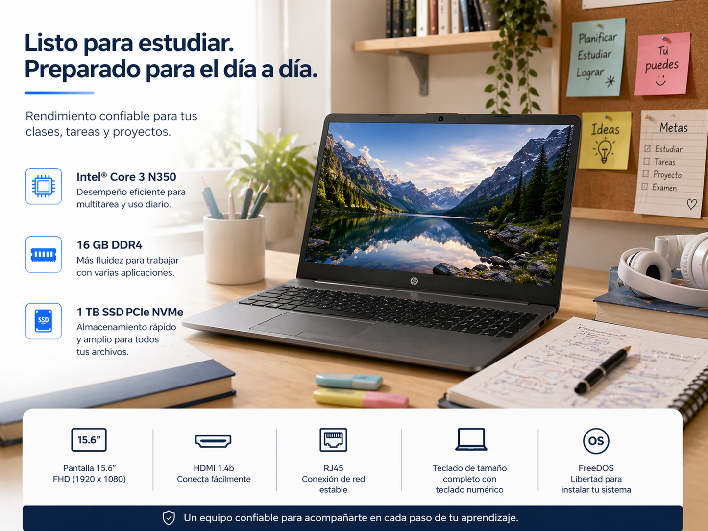 HP 250RT G9 - INTEL CORE 3 N350 - 16GB DDR4 - 1 TERA SSD