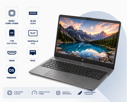 HP 250RT G9 - INTEL CORE 3 N350 - 16GB DDR4 - 1 TERA SSD
