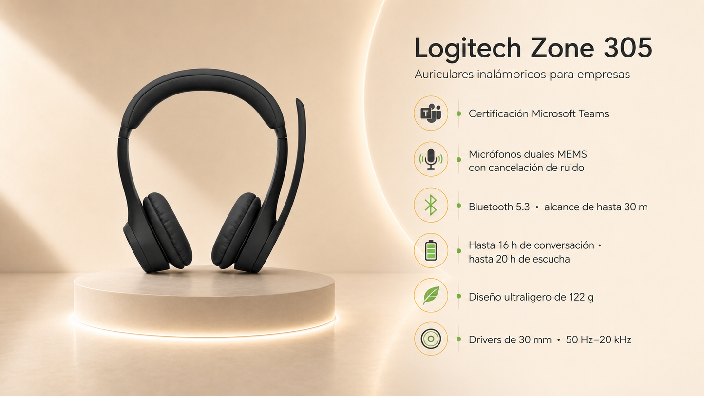 Auriculares Logitech Zone 305 inalámbricos de diadema