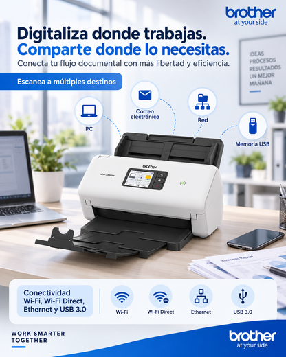 Escáner inalámbrico Brother ADS-3350W