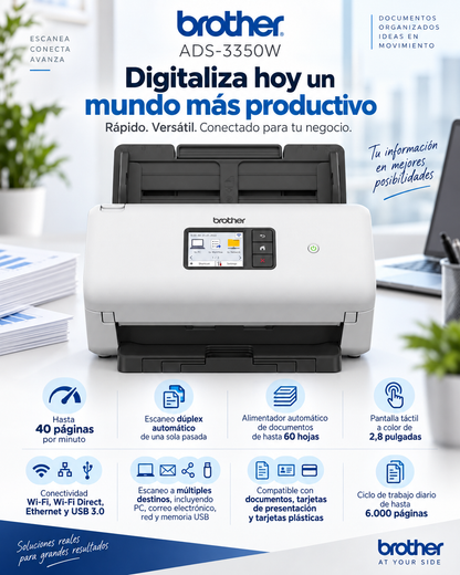 Escáner inalámbrico Brother ADS-3350W