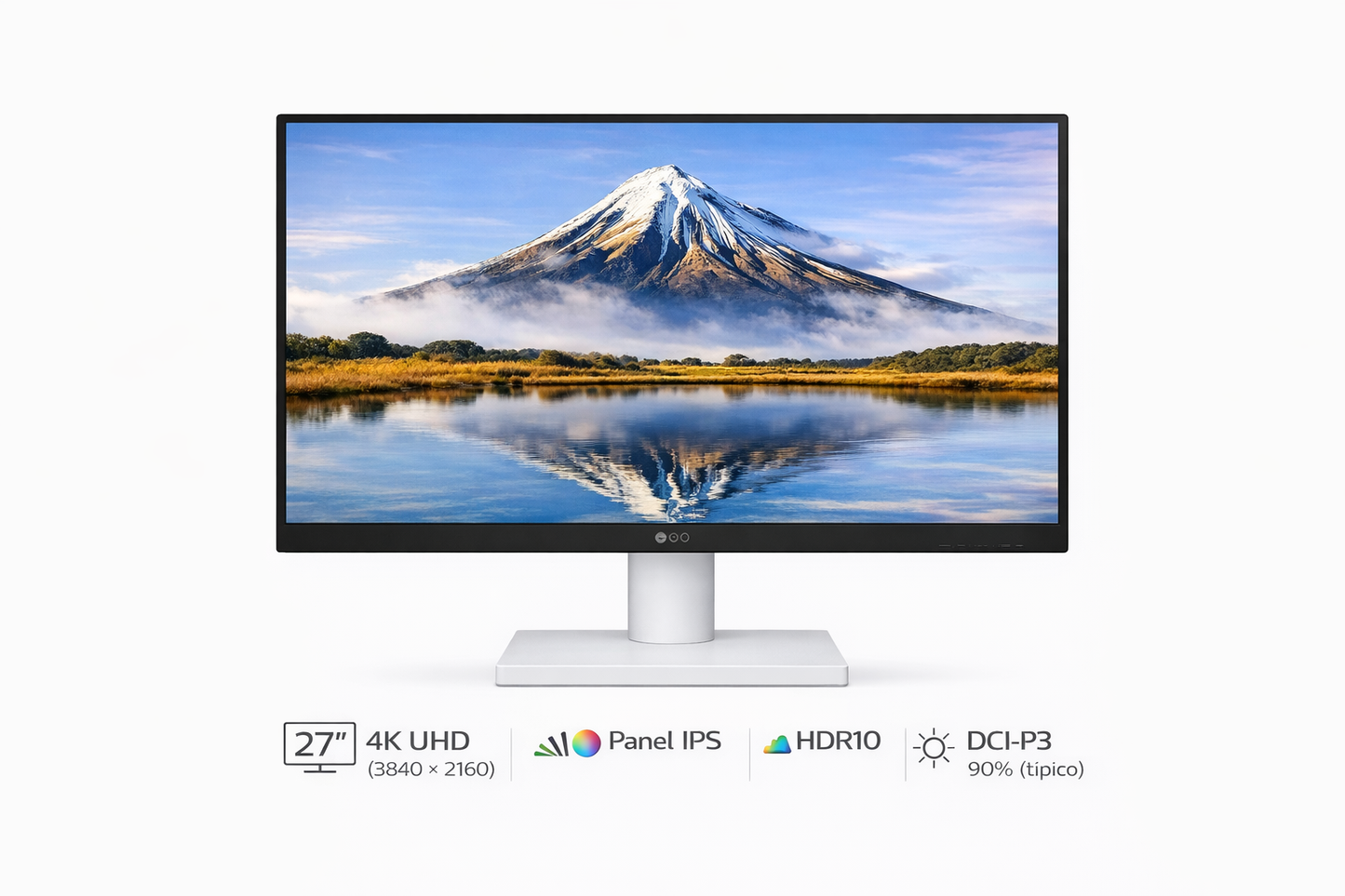 Monitor LG 27" Pulgadas 27US500 4K UHD Plano Blanco|Negro
