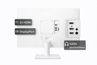 Monitor LG 27" Pulgadas 27US500 4K UHD Plano Blanco|Negro