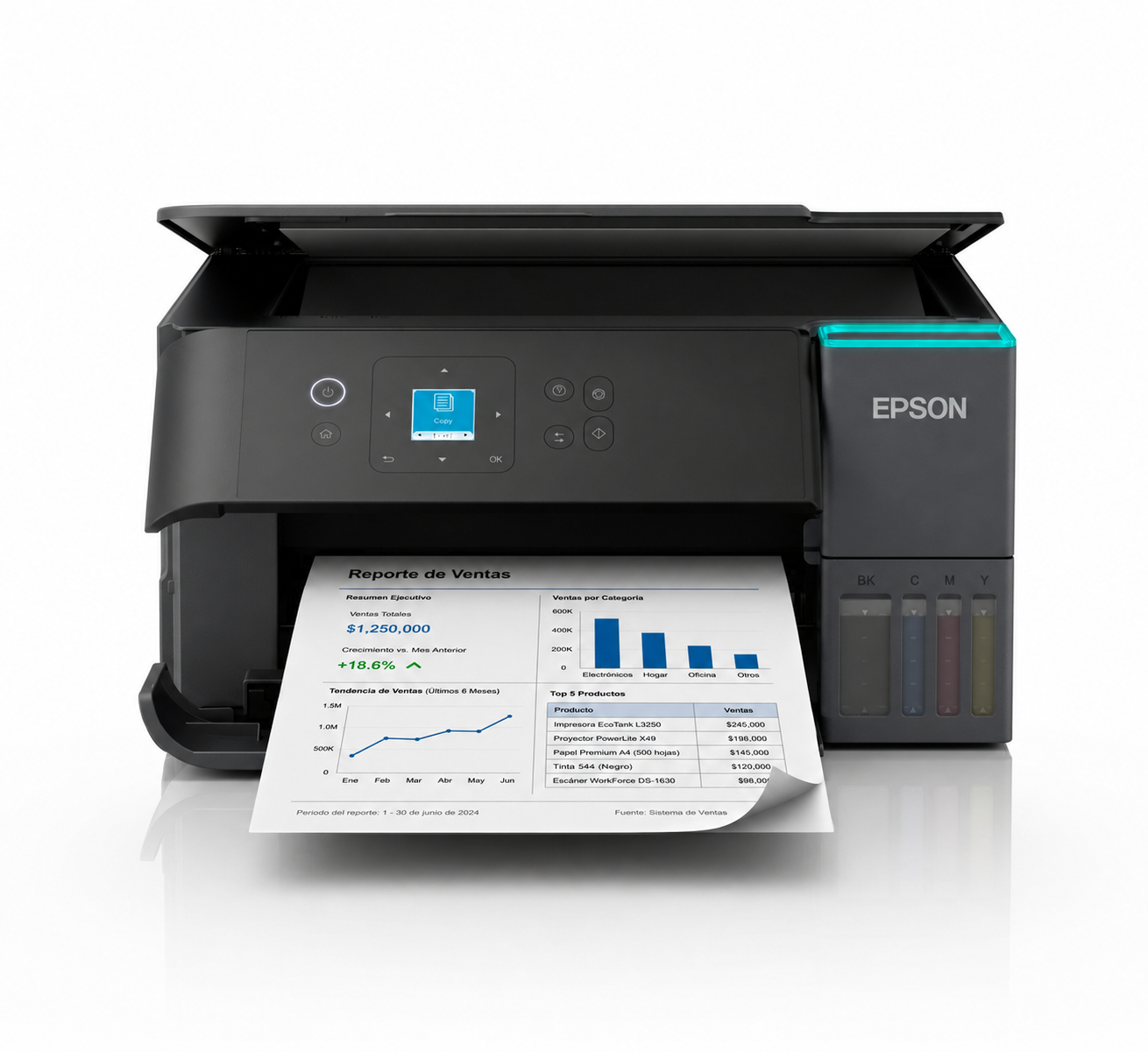 Epson EcoTank L4360 es una impresora multifuncional a color sin cartuchos
