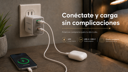 Cargador de pared MICRODIA SMARTCube™ Nano 45W GaN Pro