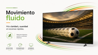 Smart TV Samsung Crystal U8000F de 65” con resolución 4K UHD 3840 × 2160, procesador Crystal 4K y escalado 4K