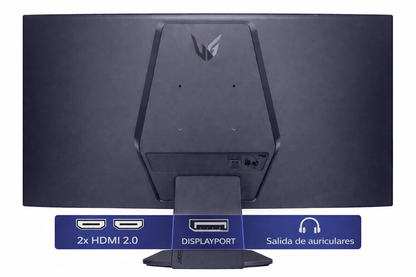Monitor LG Gamer 27" Pulgadas 27GS60QC QHD Curvo Negro