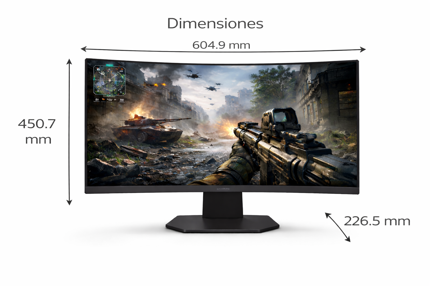 Monitor LG Gamer 27" Pulgadas 27GS60QC QHD Curvo Negro