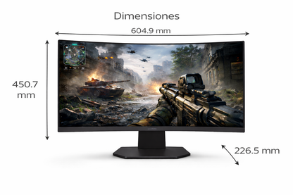 Monitor LG Gamer 27" Pulgadas 27GS60QC QHD Curvo Negro