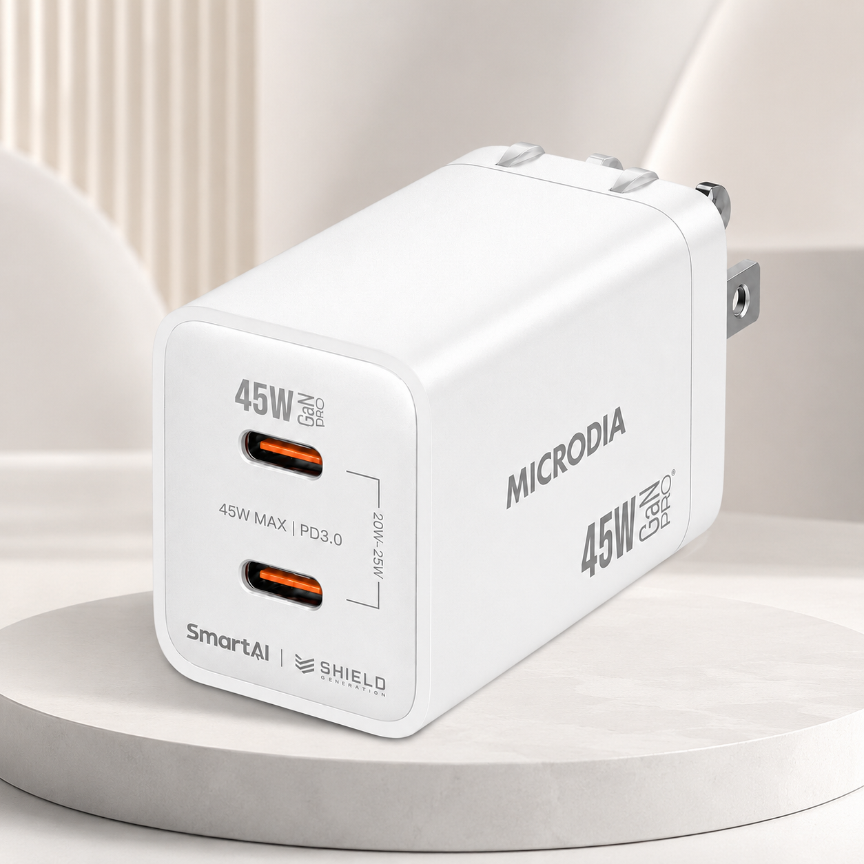 Cargador de pared SmartCube Nano 45W Dual USB-C PD