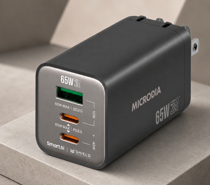 Cargador de pared MICRODIA SMARTCube Nano 65W GaN Pro