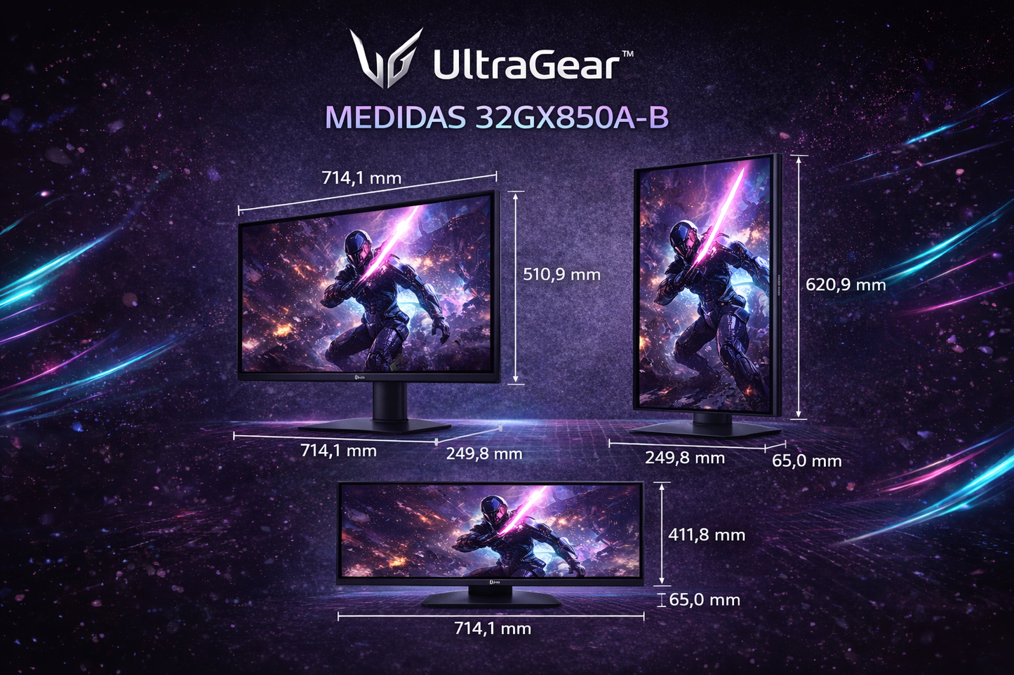 Monitor gaming OLED LG 32" 4K UHD 32GX850A-B
