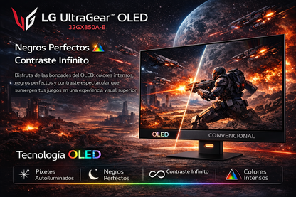 Monitor gaming OLED LG 32" 4K UHD 32GX850A-B