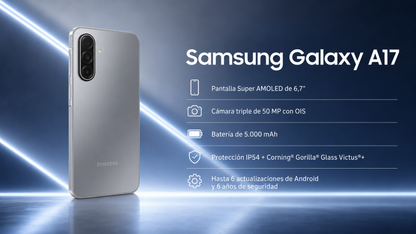 Smartphone Samsung Galaxy A17 5G en color gris