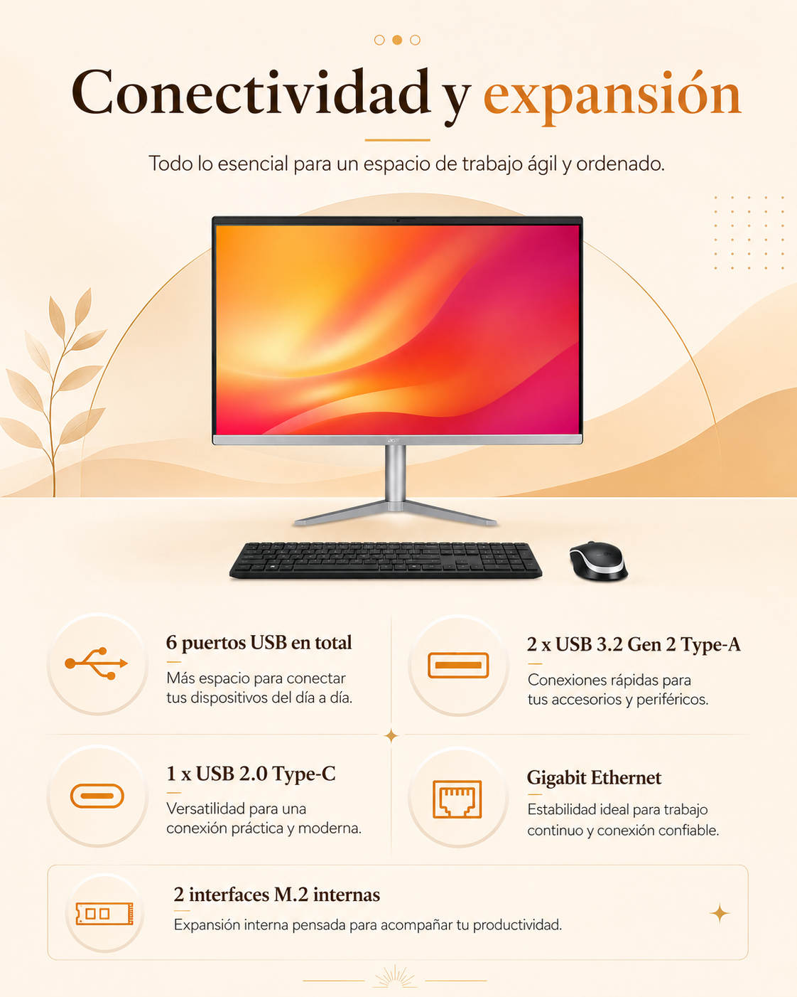 ACER ASPIRE C24-2G-RL14, ADM RYZEN 7 5825U, SSD 512GB, DDR4 8GB
