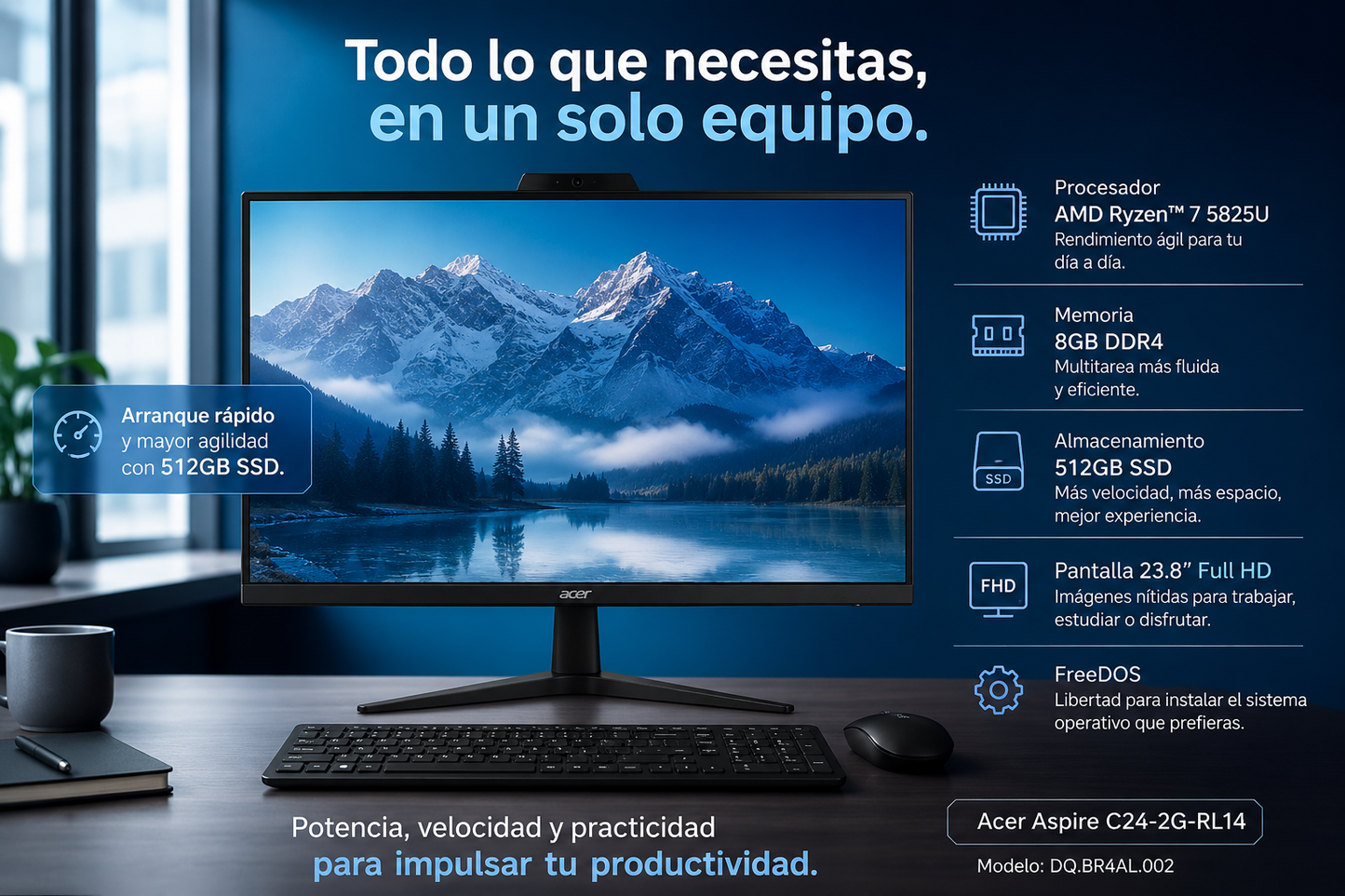 Todo en Uno Acer Aspire C24-2G-RL14