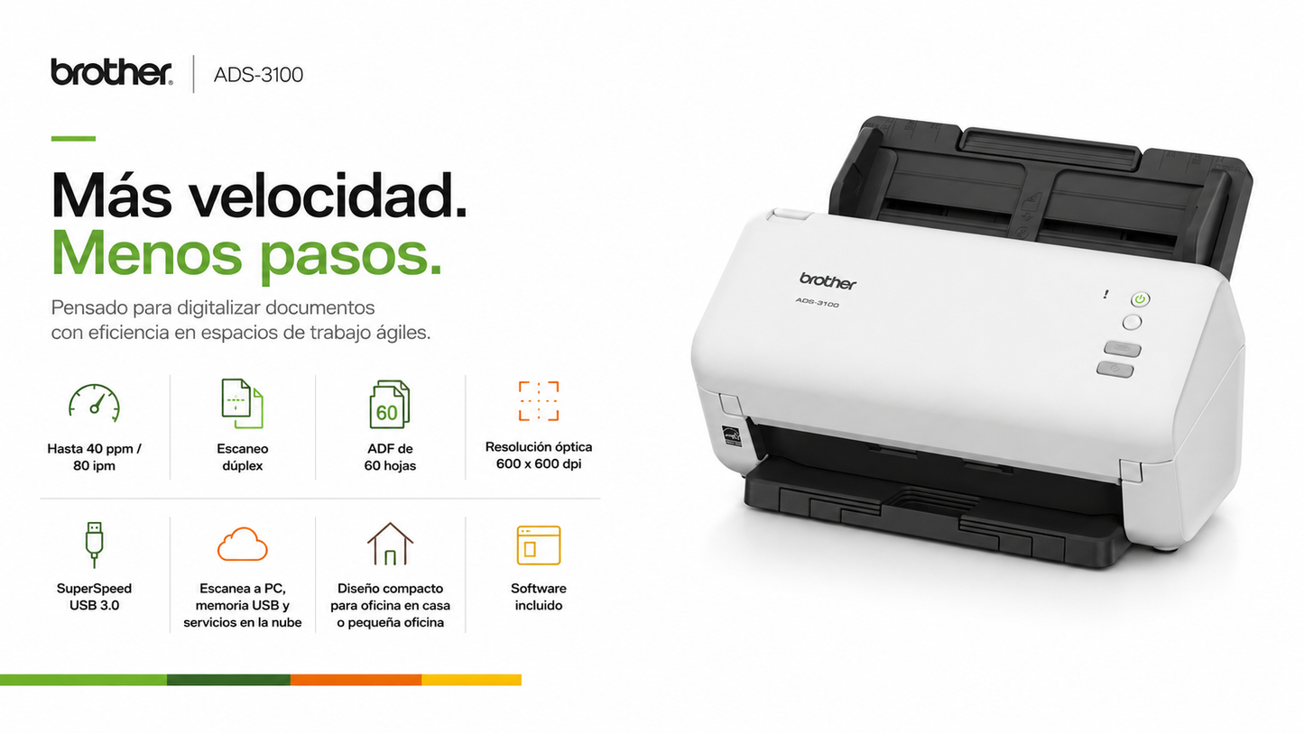 Escáner Brother ADS-3100 de escritorio