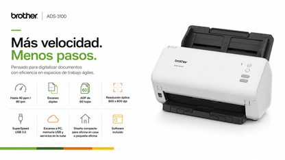 Escáner Brother ADS-3100 de escritorio
