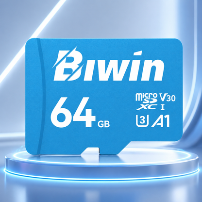 Memoria micro SD 64GB MS100 - Class 10, A1, UHS-I (U3), V30 (up to 100MB/s read, up to 30MB/s write) - Biwin 64 GB