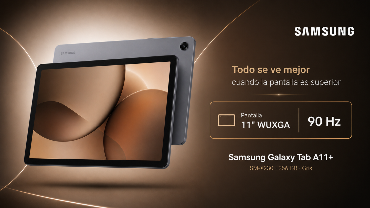 TABLET SAMSUNG TAB A11 SM-X230, Pantalla 11" WUXGA, Qualcomm Snapdragon 695, Almacena 256GB, RAM 8GB, Android 15, Bluetooth, WiFi, Doble Camara, Gray