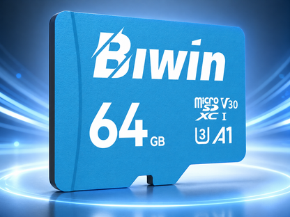 Memoria micro SD 64GB MS100 - Class 10, A1, UHS-I (U3), V30 (up to 100MB/s read, up to 30MB/s write) - Biwin 64 GB