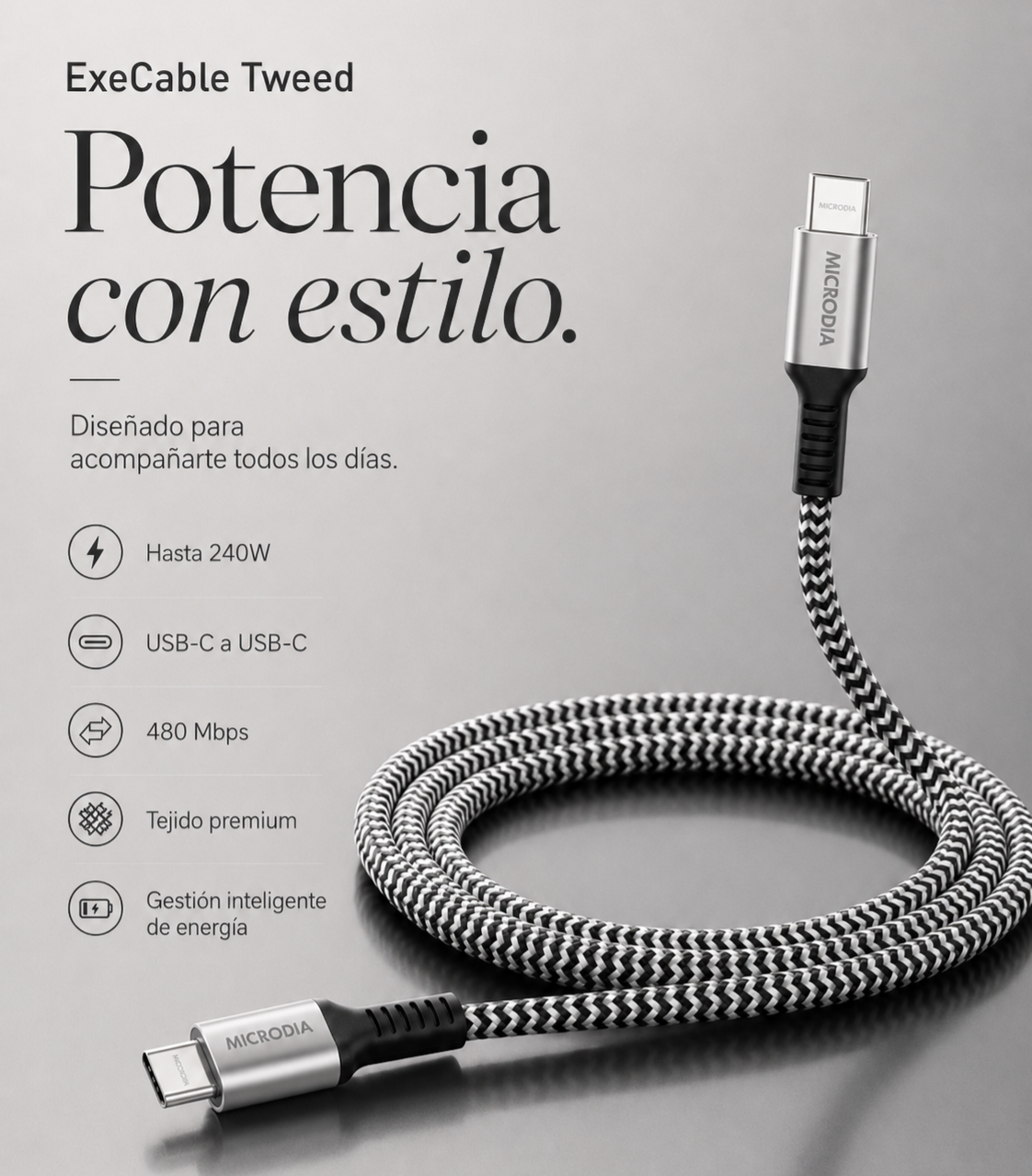Cable USB-C a USB-C MICRODIA