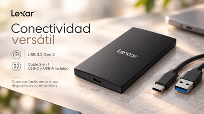 Unidad de Estado Sólido Externa - Lexar SL300 de 2TB