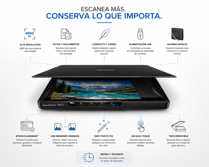 Escáner Cama Plana Epson Perfection V39 II Fotografico y Documentos